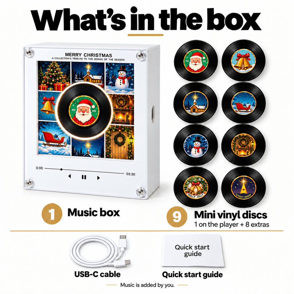 NOVA Costum Christmas Jingle Vinyl Music Box